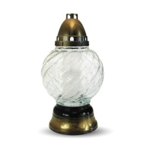 Steklena nagrobna sveča S-23 napokana