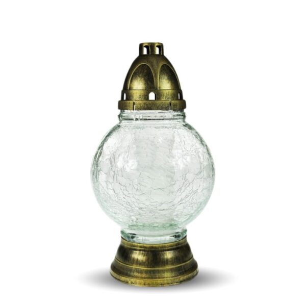 Steklena nagrobna sveča Bučka mala napokana